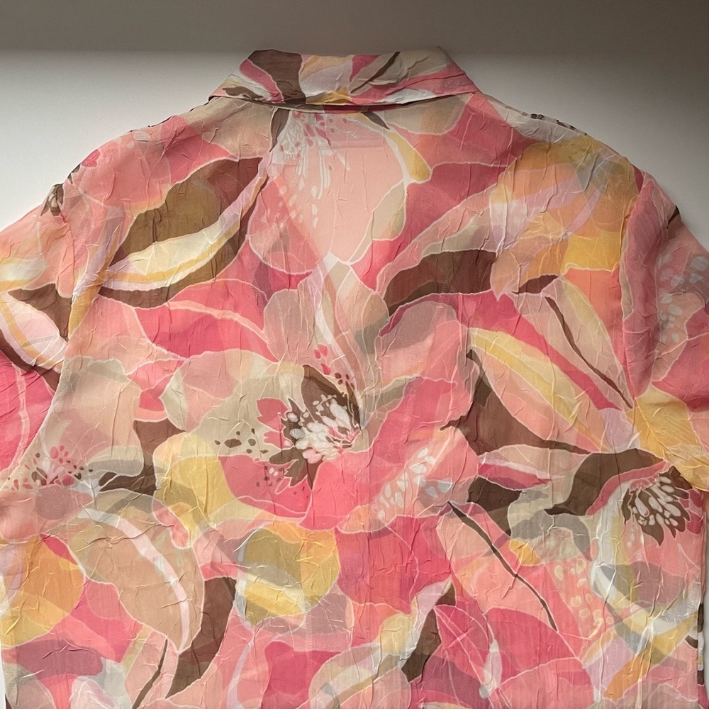 Alfred Dunner Sheer Floral Blouse - Size 12 - Picture 7 of 14